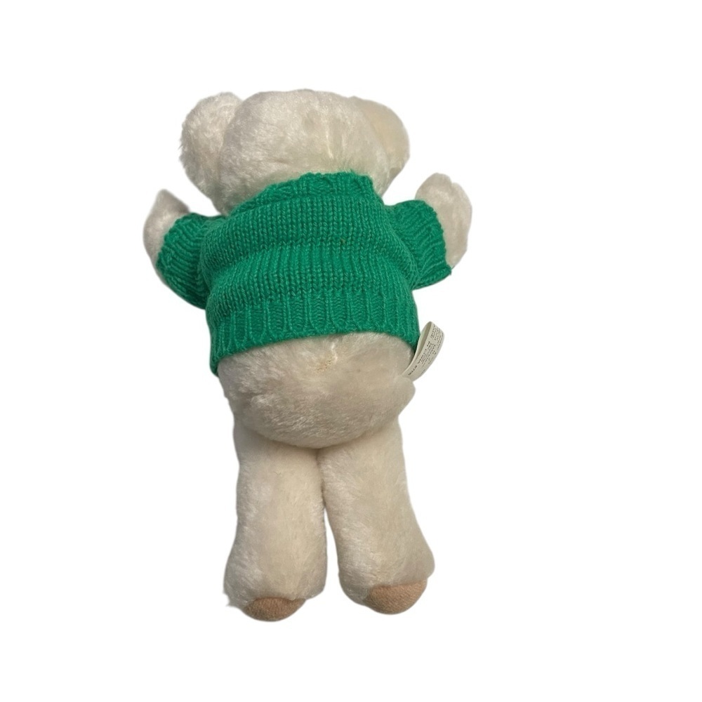 Vintage Russ Berrie Teddy Bear Plush with Green Sweater – Item #1390 - Picture 2 of 9